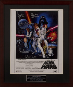 Star Wars autographed movie from Charity Fundraising. 