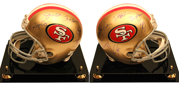 Charity Auction Items - Autographed NFL Team Legends Helmets - 49ers Legends
