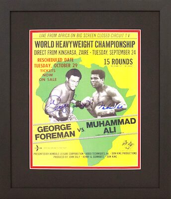 Charity Auction Items - Autographed Championship Boxing Posters - Ali Foreman