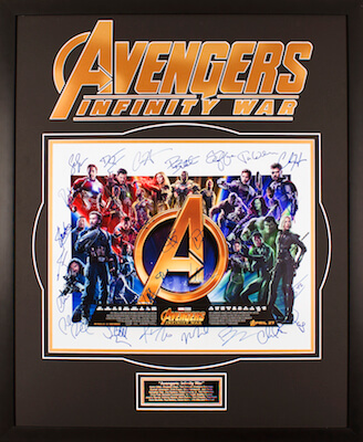 Charity Auction Items - Autographed 16×20 Movie Posters - Avengers Infivity War - Version A