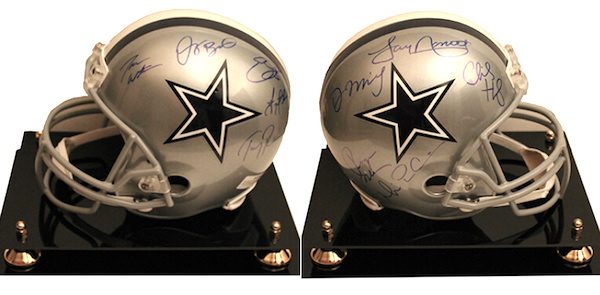 Charity Auction Items - Autographed NFL Team Legends Helmets - Cowboys Legends