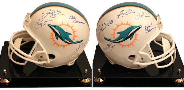 Charity Auction Items - Autographed NFL Team Legends Helmets - Dolphins Legends