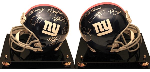 Charity Auction Items - Autographed NFL Team Legends Helmets - Giants Legends