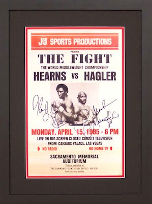 Charity Auction Items - Autographed Championship Boxing Posters - Hagler Hearn