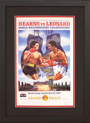 Charity Auction Items - Autographed Championship Boxing Posters - Hearns Leonard