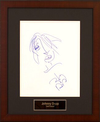 Charity Auction Items - Autographed 11×14 Celebrity Sketches - Johnny Depp Sketch