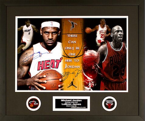 Charity Auction Items - Autographed Sports Memorabilia - Jordan (Bulls) James (Heat)