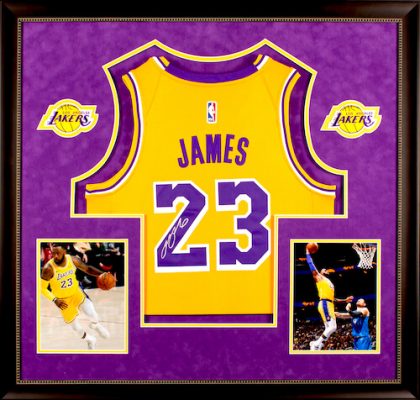 signed lebron james lakers jersey