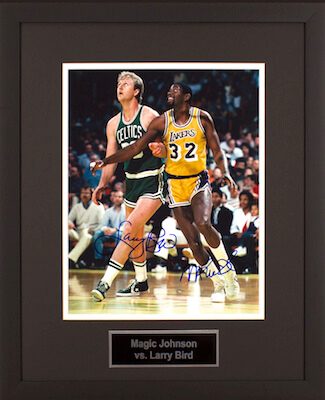 Charity Auction Items - Autographed Sports Memorabilia - Magic Johnson and Larry Bird 11x14 Photo