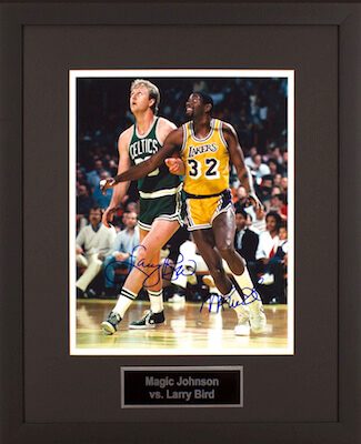 Charity Auction Items - Autographed Sports Memorabilia - Magic Johnson and Larry Bird 11x14 Photo