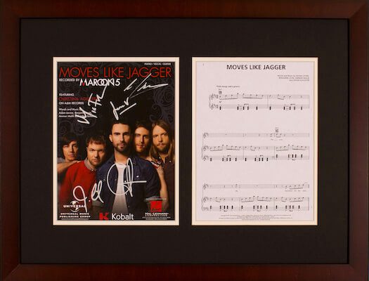 Charity Auction Items - Autographed Sheet Music - Maroon 5 Sheet Music