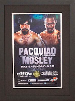 Charity Auction Items - Autographed Championship Boxing Posters - Pacquiao Mosley Boxing Poster