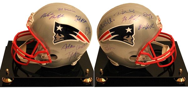 Charity Auction Items - Autographed NFL Team Legends Helmets - Patriots Legends