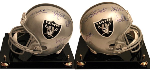 Charity Auction Items - Autographed NFL Team Legends Helmets - Raiders Legends