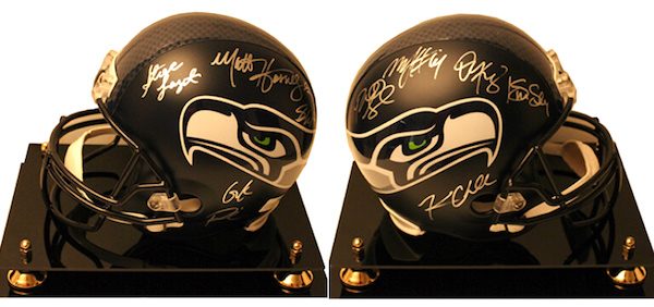 Charity Auction Items - Autographed NFL Team Legends Helmets -Seahawks Legends