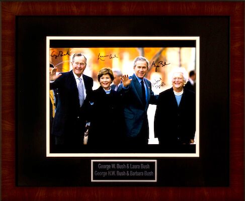 Charity Auction Items - Autographed Presidential Photos - The Bush Family Presidents Photo