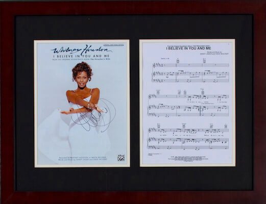 Charity Auction Items - Autographed Sheet Music - Whitney Houston Sheet Music