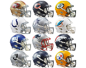 Charity Auction Items - Autographed NFL Team Legends Helmets